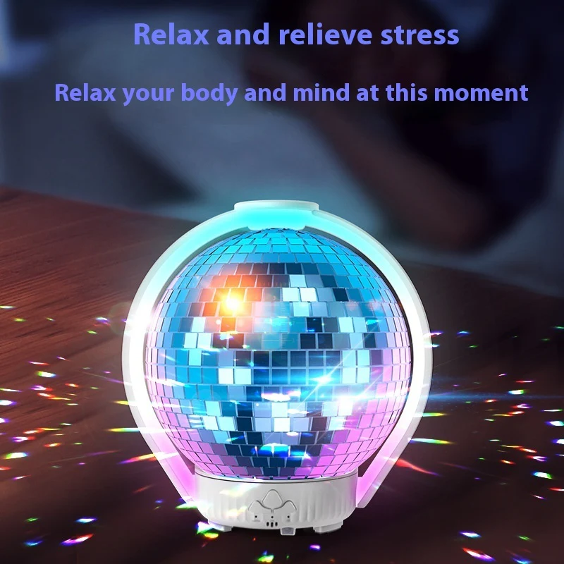 Diffuseur d'arômes à ultrasons automatique avec boule laser rotative colorée – Image 4