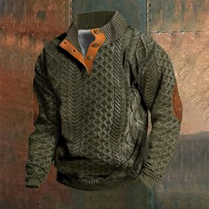 Vespasiano - Pull Casual Retro en Cachemire avec Fermeture Éclair pour Homme