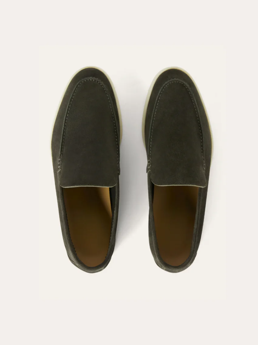 Brent - Loafers Old Money en suède vert foncé – Image 6