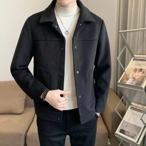 Bernardo - Manteau en laine décontracté pour homme – Manteau d'hiver long avec boutons