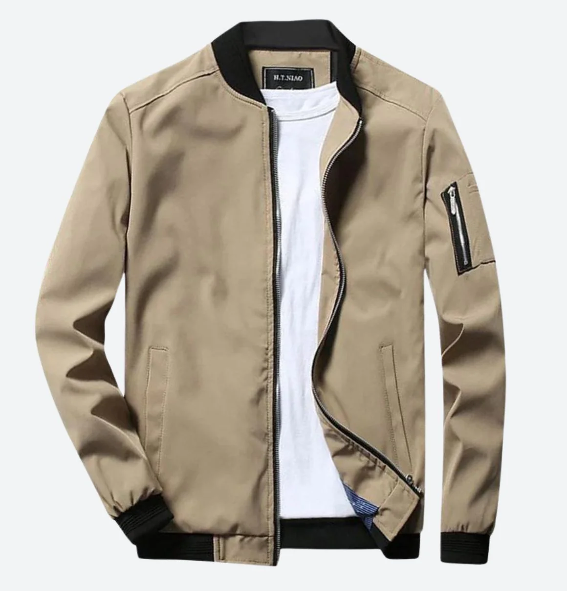 Alvaro - Veste bomber casual pour homme, élégante et hivernale avec fermeture éclair et poche sur la manche – Image 5