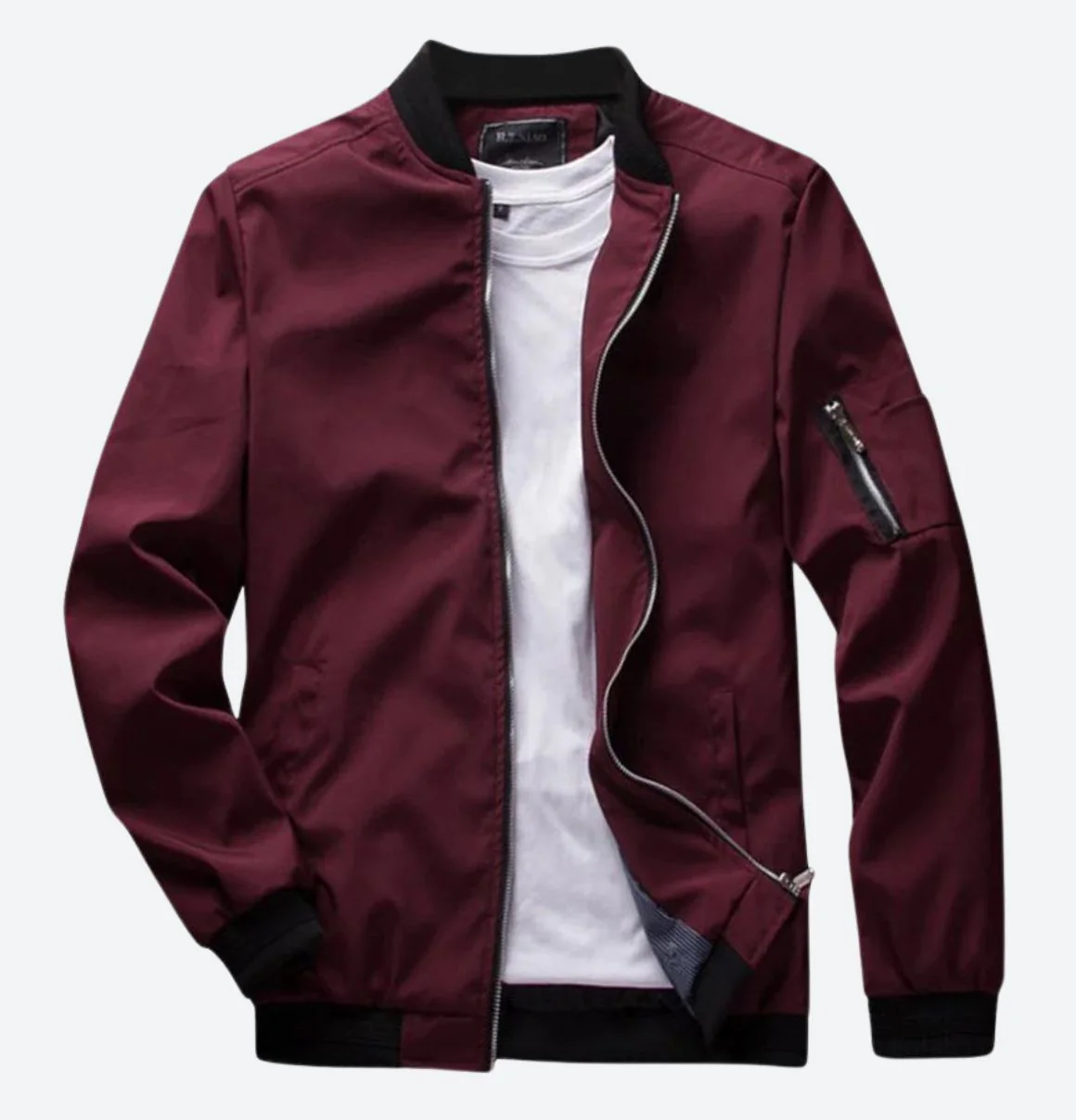 Alvaro - Veste bomber casual pour homme, élégante et hivernale avec fermeture éclair et poche sur la manche – Image 6