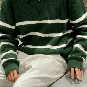 Chad – Pull à demi-fermeture éclair vert