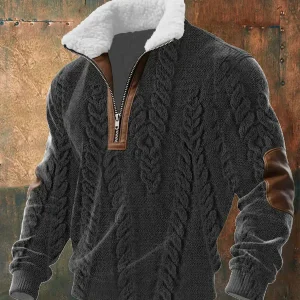 MAISON CLÉMENT PARIS™| PULL ZIPPÉ À COL MONTANT FOURRÉ