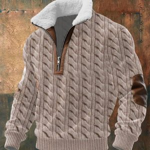 MAISON CLÉMENT PARIS™ | PULL ZIPPÉ À COL MONTANT FOURRÉ