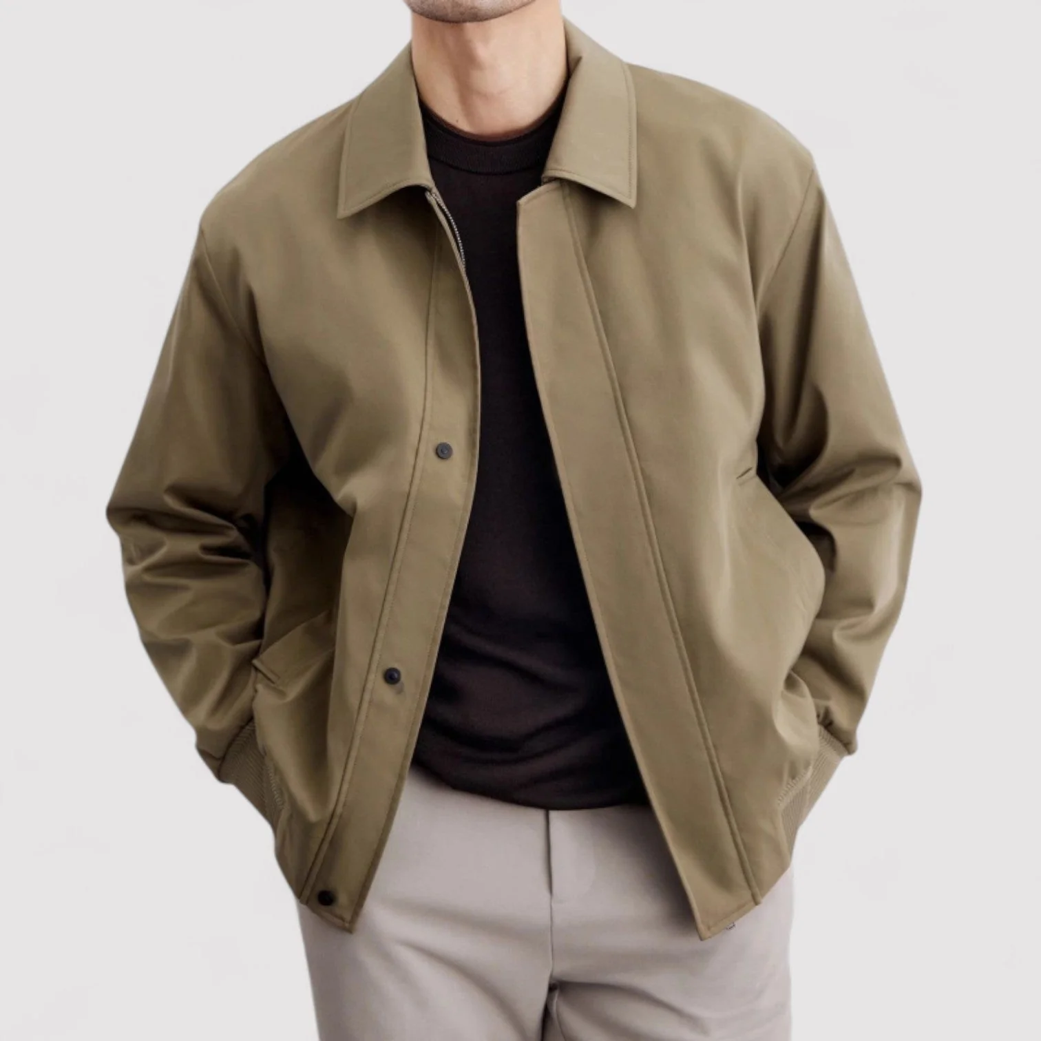 Veste de transition beige pour hommes - Hommes modernes – Image 2