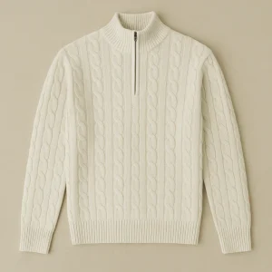 Diego - Pull Tricoté à Demi-Zip