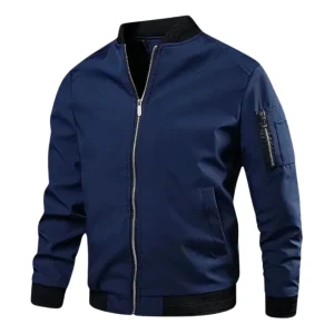 Veste Bomber pour Homme – Cardigan Élégant avec Fermeture Éclair et Poches