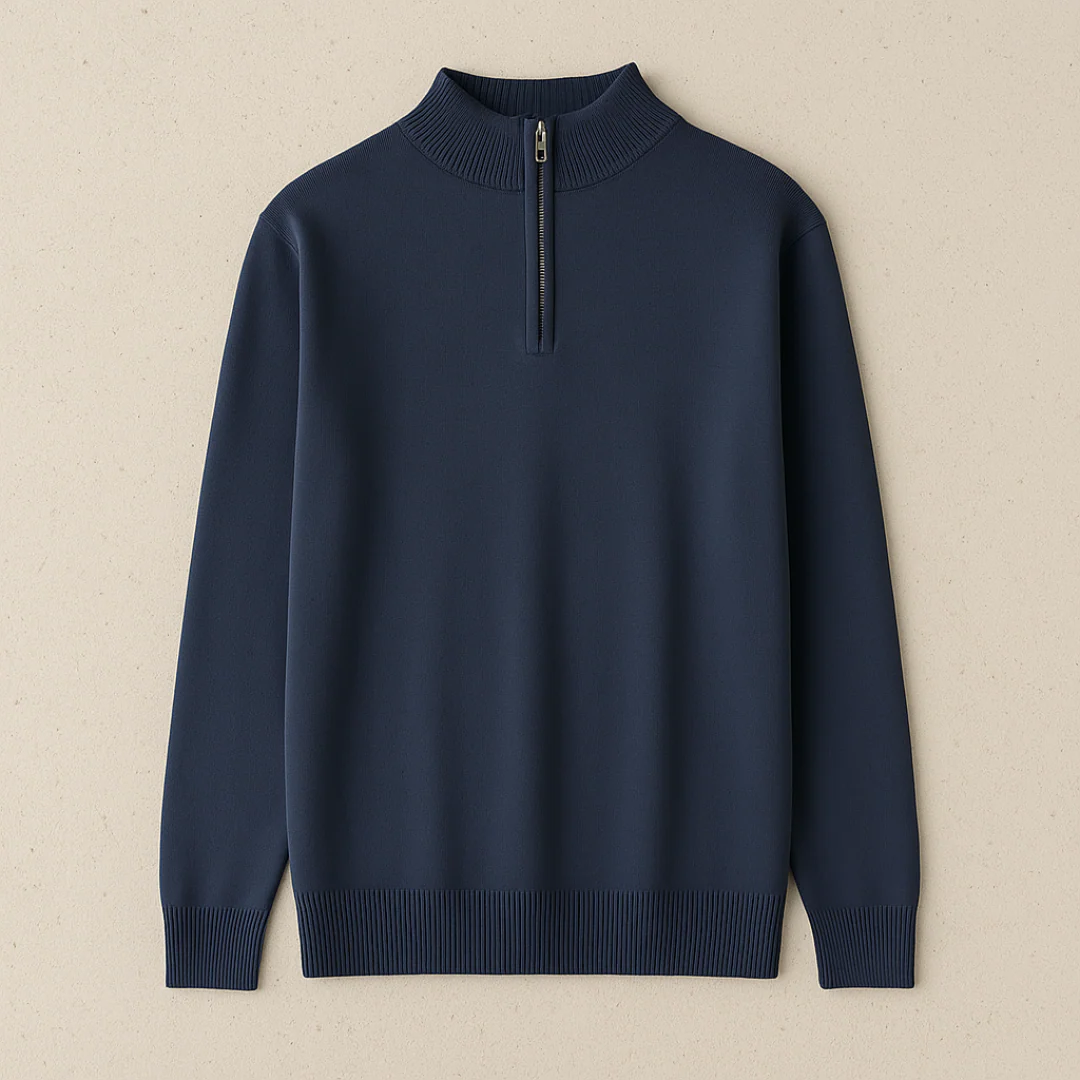 Pull à quart de fermeture éclair en laine élégante – Image 6