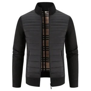 Veste en polaire pour hommes avec manches élégantes – Manteau d'hiver de luxe, élégant pour hommes stylés