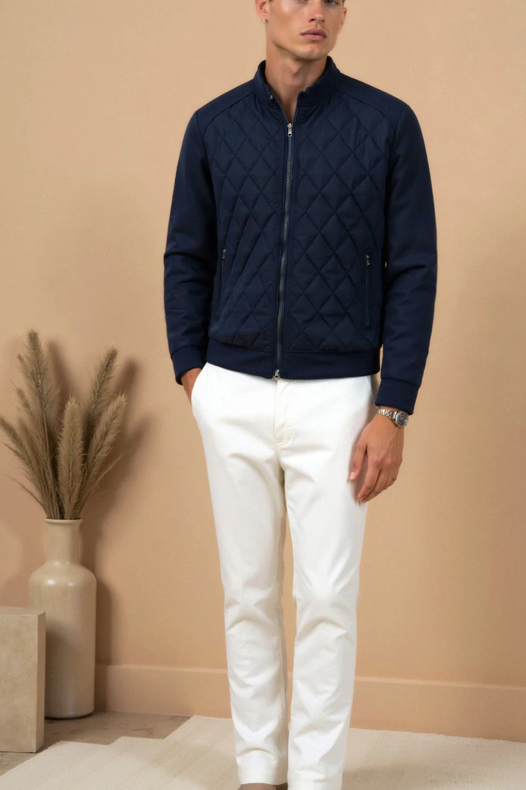 Veste matelassée pour hommes Navy – Manteau de luxe style Old Money – Image 6