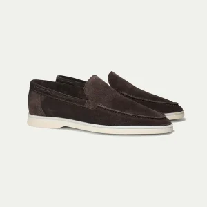 OLD MONEY - Mocassins en suède premium donkerbruin