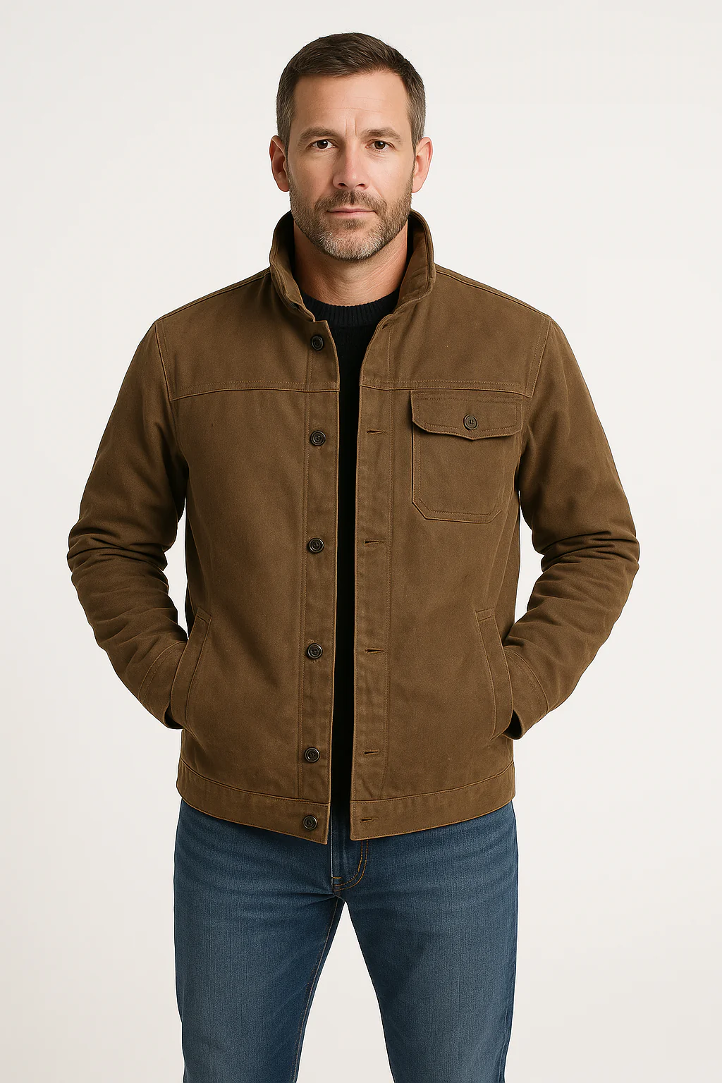 Veste d'hiver utility moderne pour hommes - Marron – Image 3