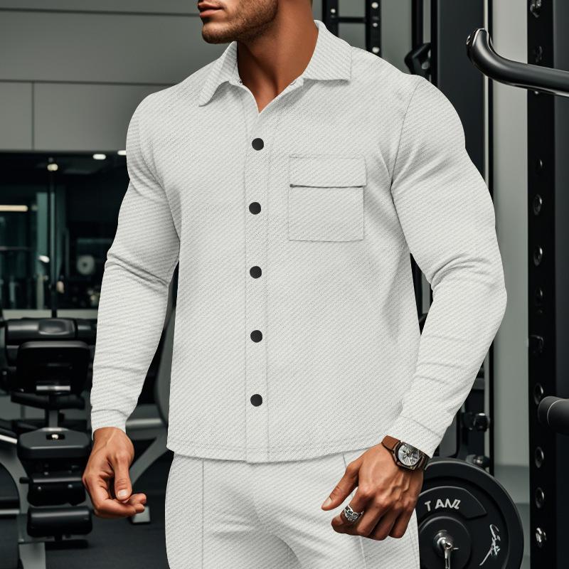 Chemise-veston en twill décontractée pour homme – Veste overshirt intemporelle avec boutons pour l'hiver – Image 5