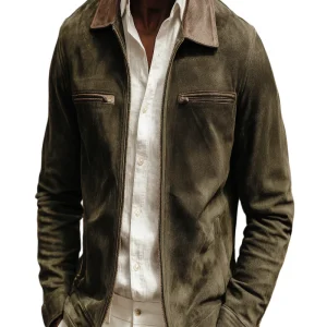 Veste Homme en Suède Luxe – Classique, Élégante et Confortable