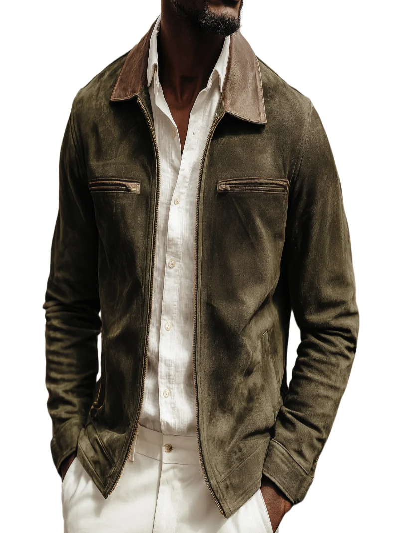 Veste Homme en Suède Luxe – Classique, Élégante et Confortable