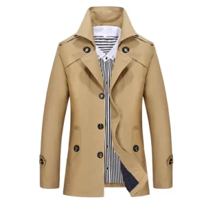 Manteau trench classique pour homme avec col à revers – Manteau de luxe pour toutes les occasions
