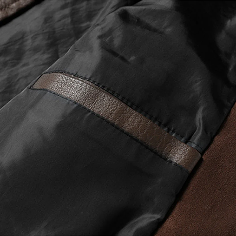 Veste bomber en cuir vintage stylée pour homme, marron – Mode hivernale pour homme 2025 – Image 8
