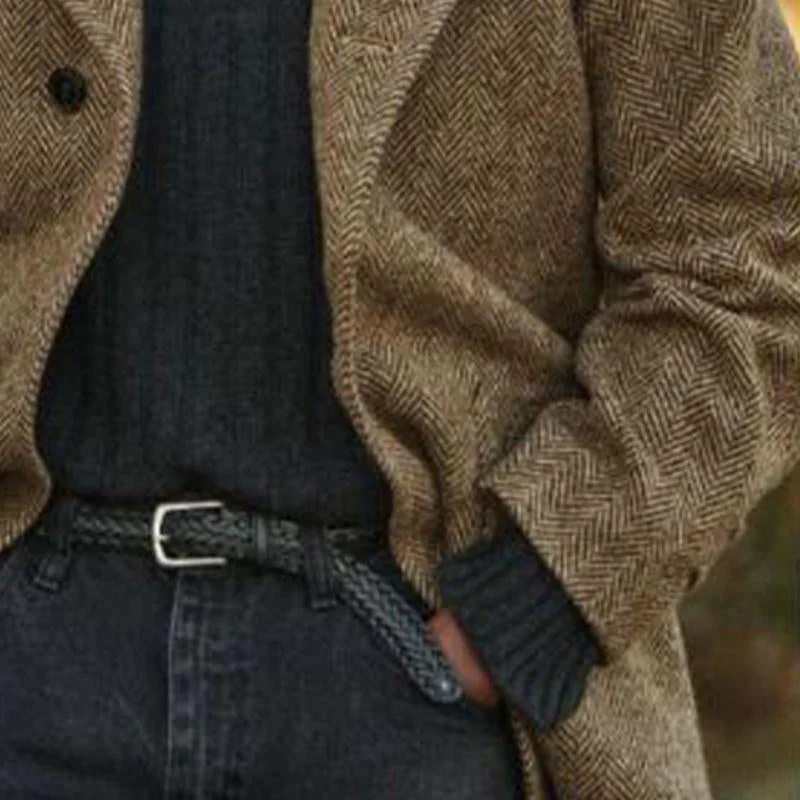 Heren Vintage Winterjas Bruin - Manteau d'hiver vintage pour homme brun – Image 4