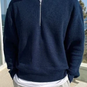 John – Sweat-shirt moderne à fermeture zippée demi-longueur