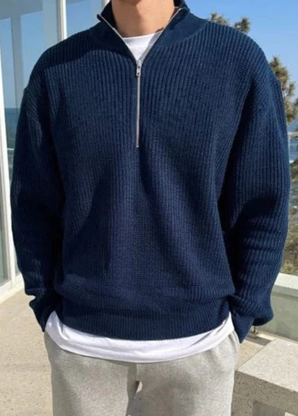 John – Sweat-shirt moderne à fermeture zippée demi-longueur – Image 2