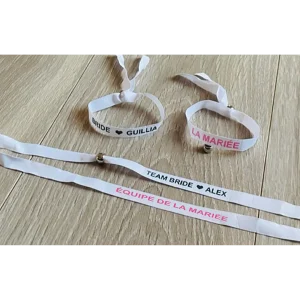 5 Bracelets personnalisables Blanc