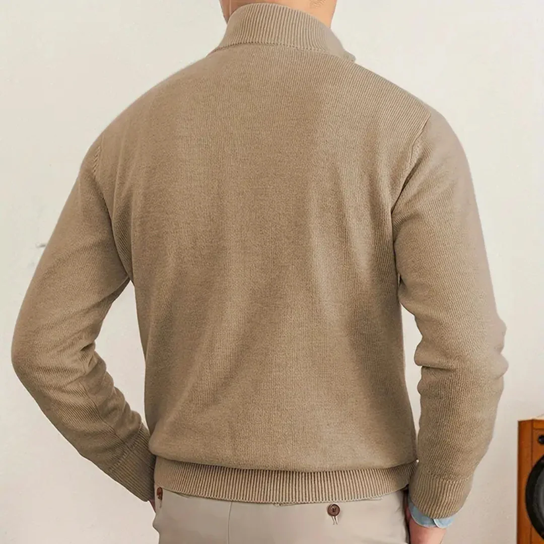 Pull à demi-zip en coton pour hommes – Image 3
