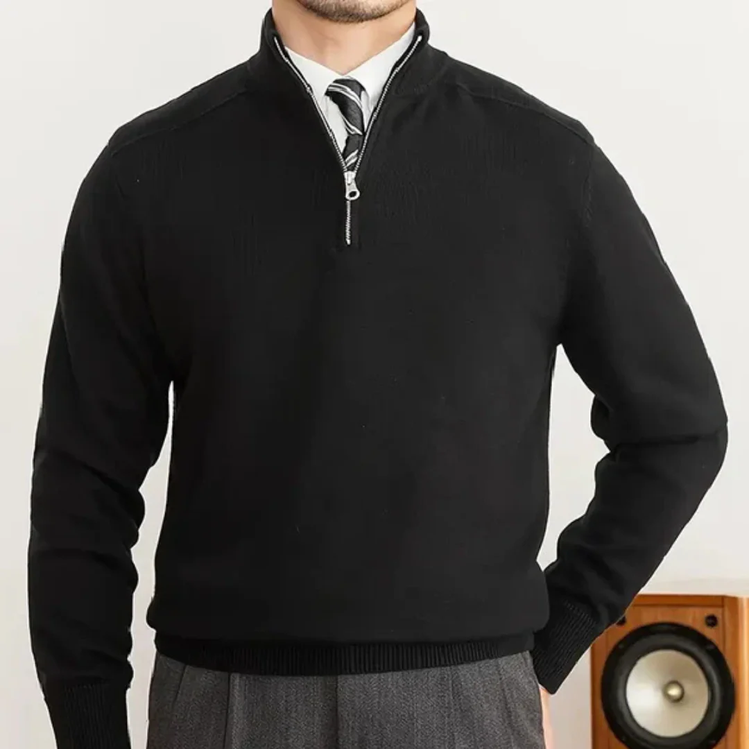 Pull à demi-zip en coton pour hommes – Image 4