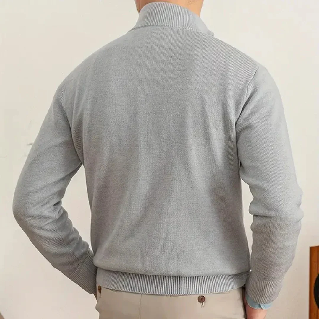 Pull à demi-zip en coton pour hommes – Image 9