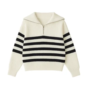 Pull Homme Nautique à Demi-Zip Côtelé | Maison Clément Paris