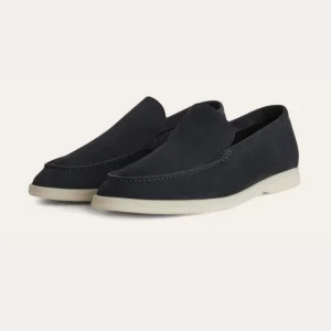 Noli - Loafers en suède bleu marine classique