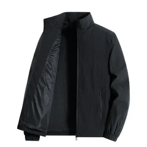 Dante - Veste coupe-vent moderne noire avec fermeture éclair