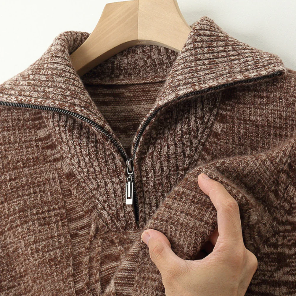Pull zippé en laine mérinos Taranto – Image 9