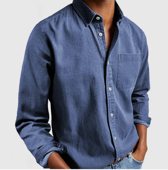 Chemise en Jean Décontractée pour Homme | Mélange de Coton Doux – Image 3