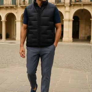 Verona Vest – Gilet Casual Luxe sans manches pour hommes en noir