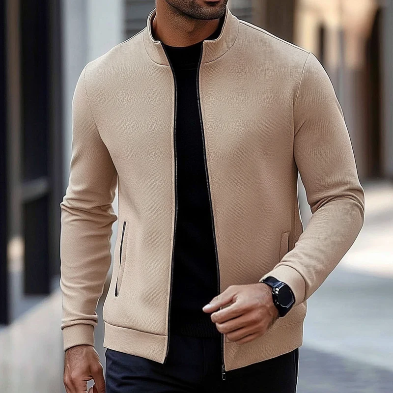 Veste zippée Old Money pour hommes avec col – Élégante et confortable – Image 4