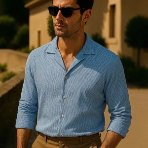 Chemise en lin à manches longues Giacomo