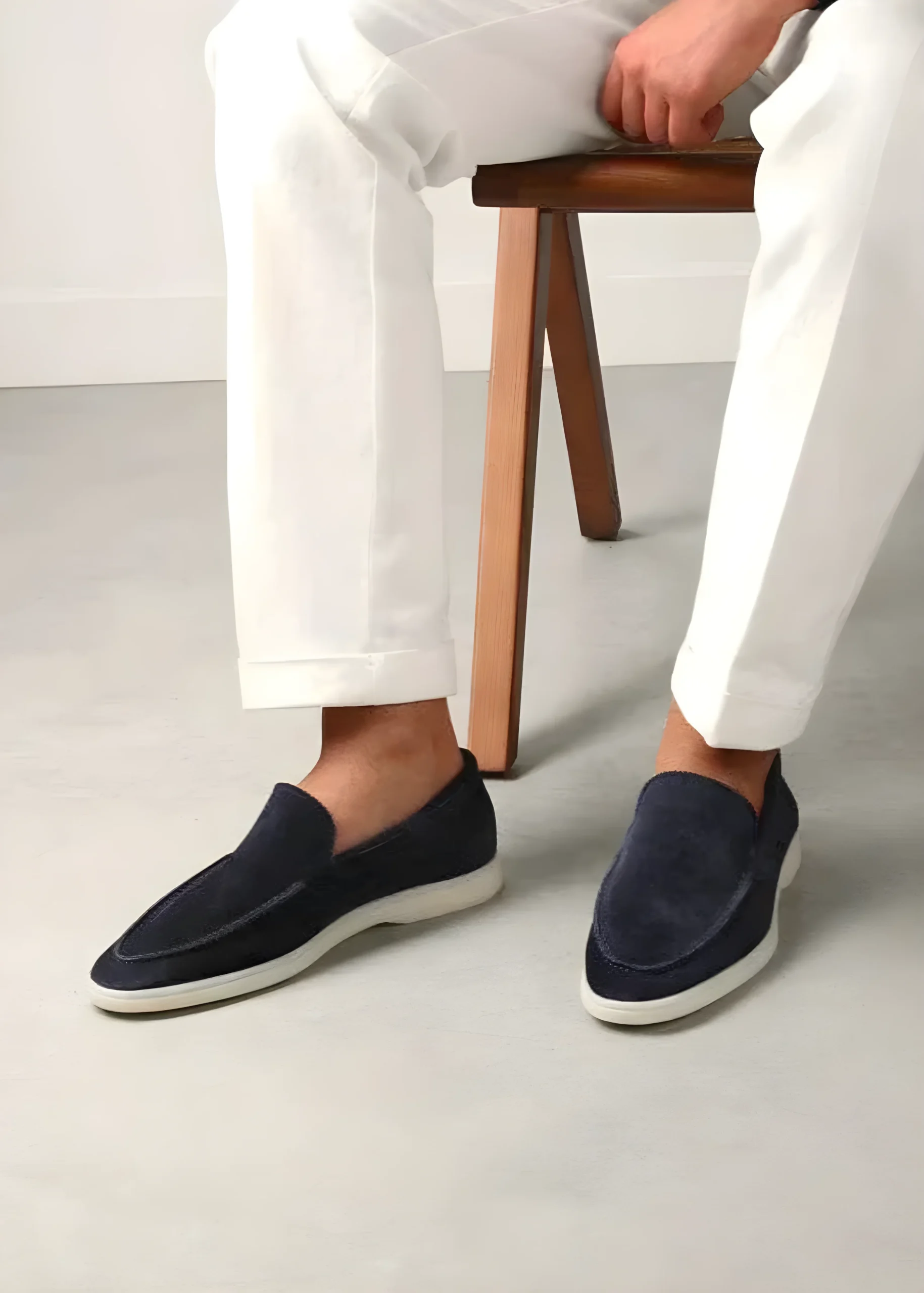 OLD MONEY - Mocassins en daim premium bleu – Image 3