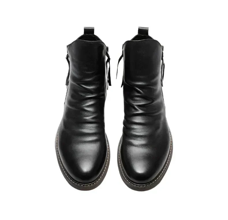Bottines pour Hommes – Cuir Marron – Boots Élégants avec Fermeture Latérale pour Look Décontracté et Semi-Formel – Image 4