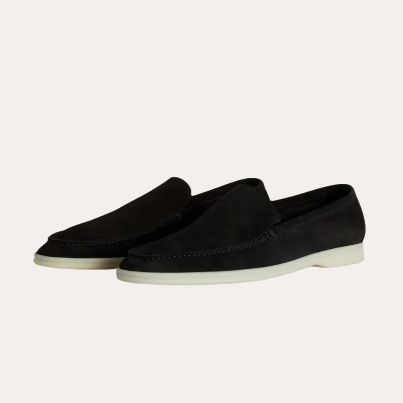 Alessandro - Loafers en suède noir pour hommes – Image 2