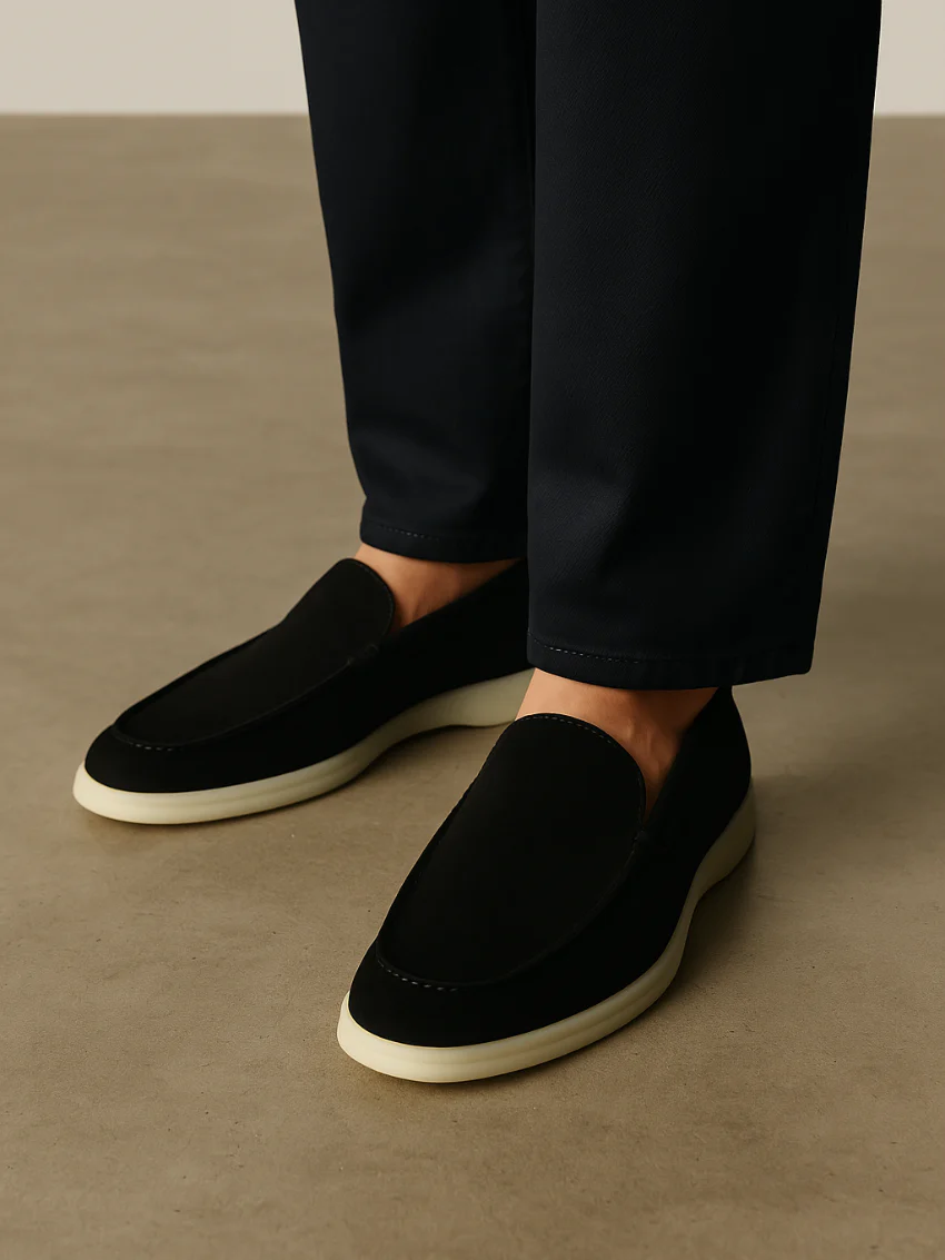 Alessandro - Loafers en suède noir pour hommes – Image 3
