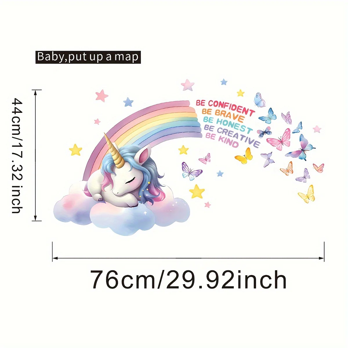 Sticker mural licorne arc-en-ciel bohème chic – Image 9