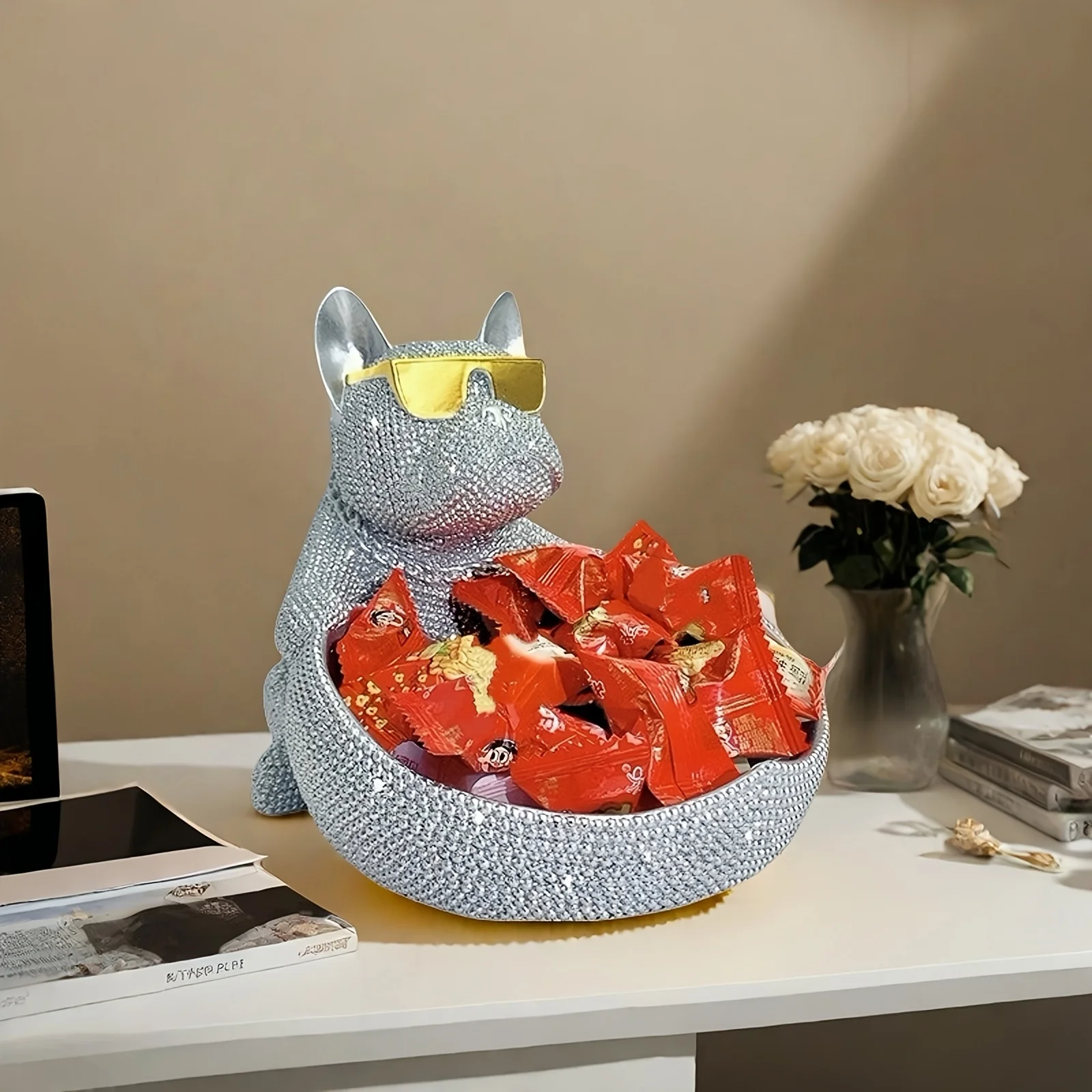 Statuette de chien élégante avec lunettes (1 pièce) - Décoration – Image 5