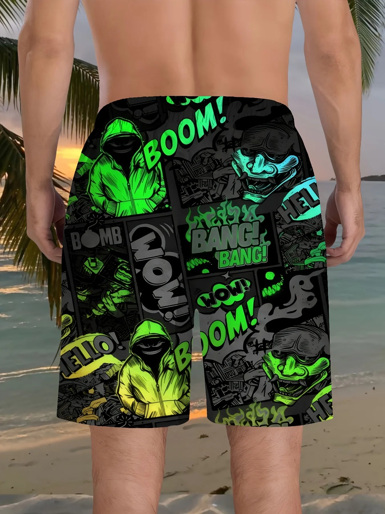 Short de plage imprimé pour homme, style hip-hop, imprimé 3D – Image 7