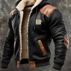 MAISON CLÉMENT PARIS™ | VESTE HOMME EN CUIR AVEC CAPUCHE EN FOURRURE