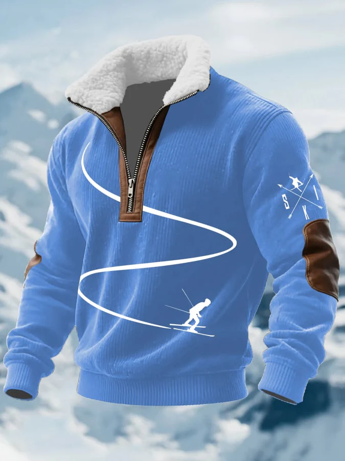 MAISON CLÉMENT PARIS™ | PULL HOMME COL ZIPPÉ SKI DOUBLÉ SHERPA – Image 4