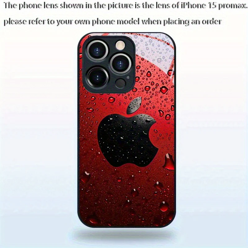 Coque de téléphone en verre renforcé haute définition avec motif pomme rouge – Image 6