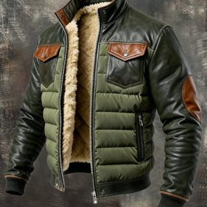 MAISON CLÉMENT PARIS™ | VESTE AVIATEUR HOMME FOURRÉE VERT ARMÉE