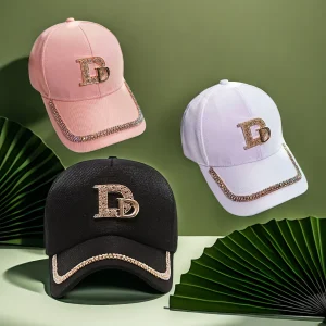 Casquette de baseball avec strass, 100 % polyester