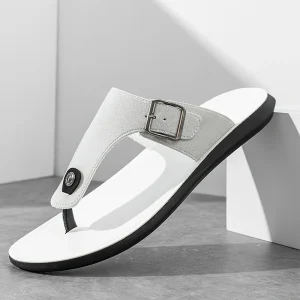 Sandales en PU couleur unie pour homme – Tongs